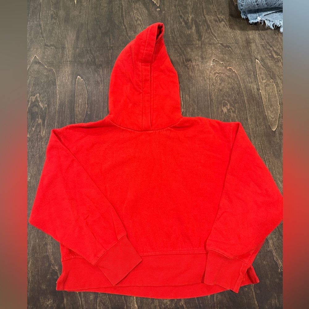 Zara Red Cropped Hoodie